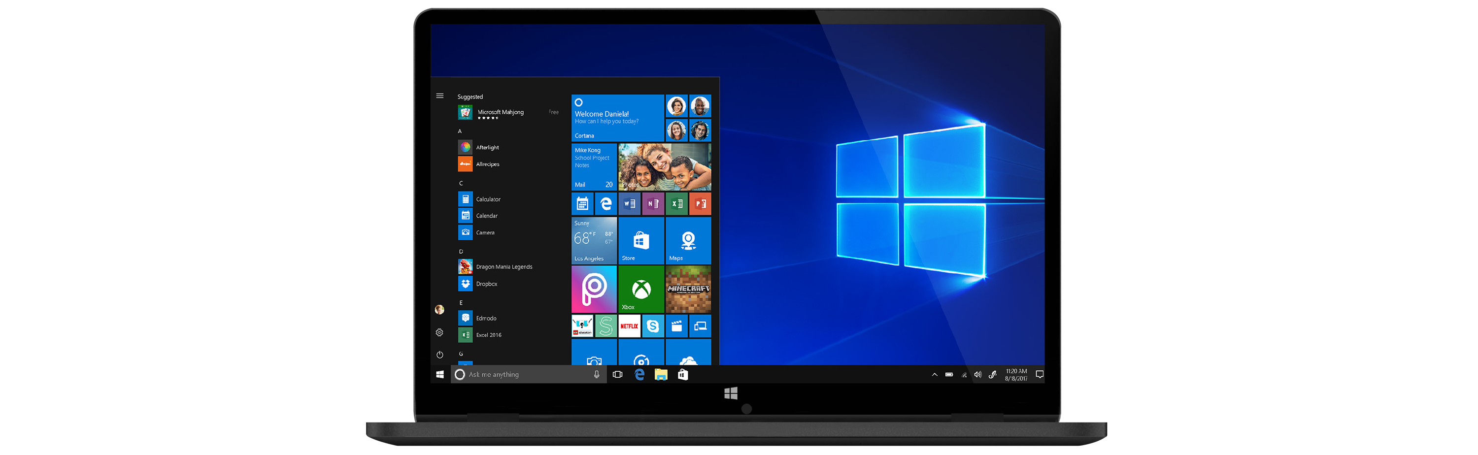 This is an image of the CLT1164 Laptop with the Windows 10 S interface.