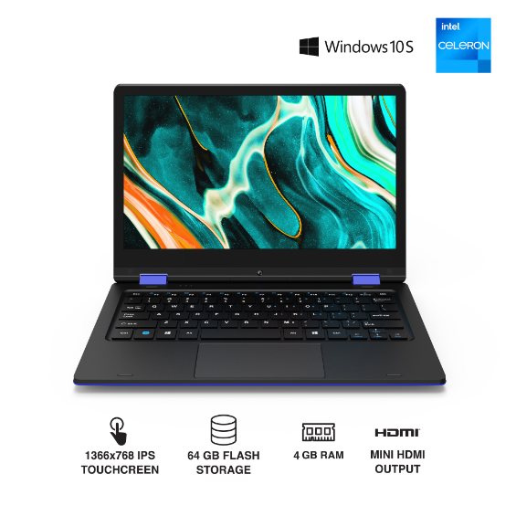 11.6” Windows Laptop, 6+128GB Windows 10 Home Tablet PC, 2 in 1 Laptop with  Touchscreen, 1920x1080 FHD Large Screen Tablet Computer Comes with a