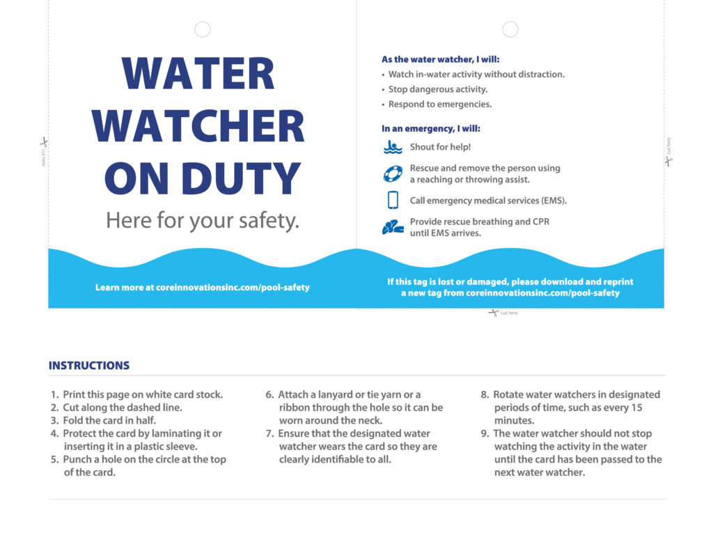 Click here to download and print a Water Watcher Card.