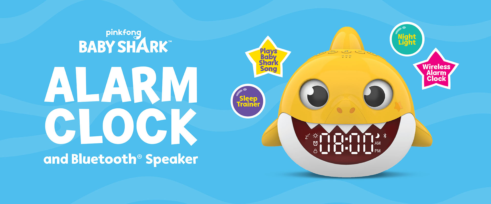 Featured Item 1: Baby Shark Alarm Clock and Bluetooth Speaker